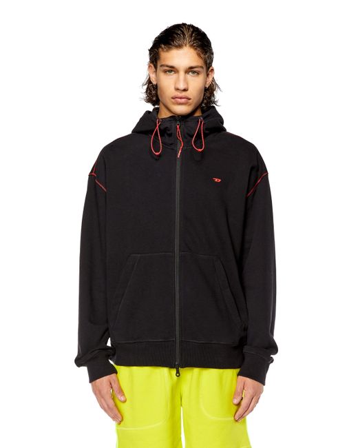 Sweat-shirt à capuche zippé avec bandes à logo réfléchissantes DIESEL pour  homme en coloris Noir | Lyst