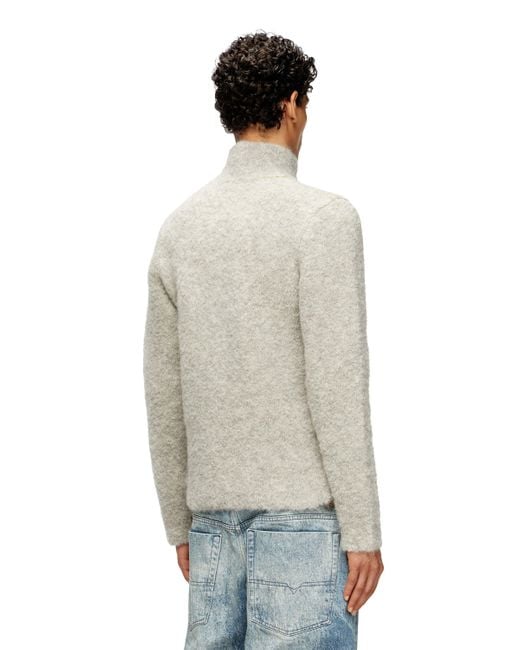 メンズ DIESEL Half-Zip Jumper With Contrast Interior Natural