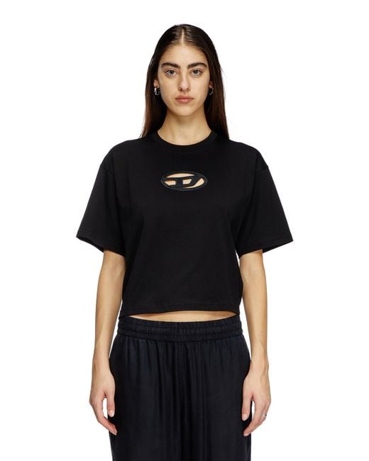 DIESEL Black T-Buxt Crop T-Shirt