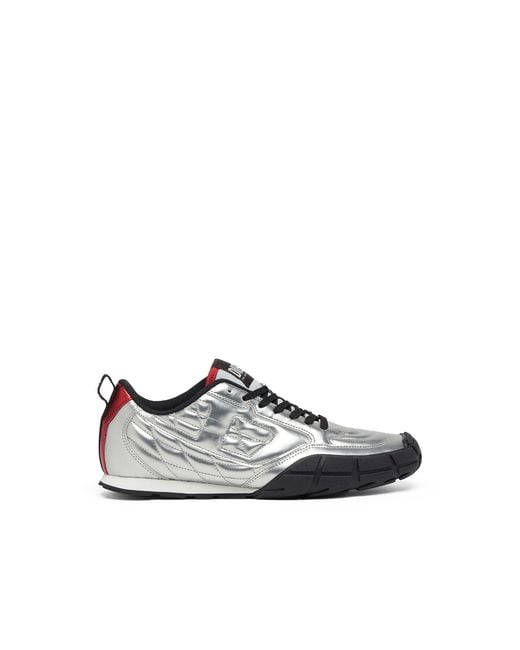 DIESEL White S-Pagodha-Quilted Metallic Sneakers for men