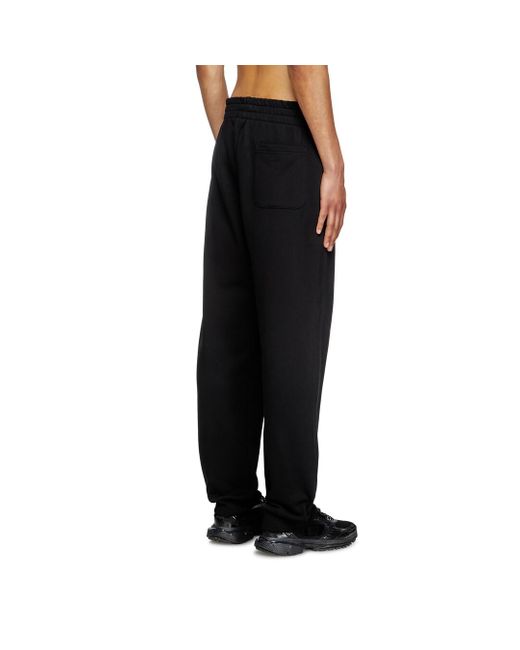 DIESEL Black Sweatpants With Metal-Effect Oval D Logo for men