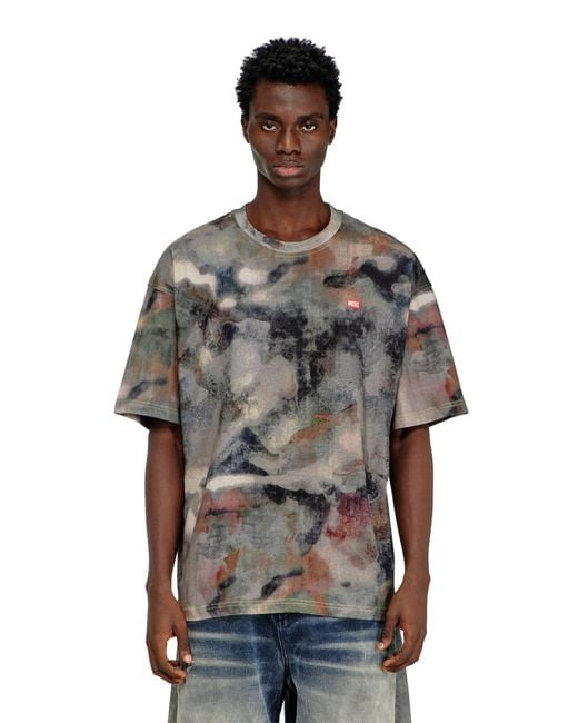 DIESEL Gray T-Boxt Abstract-Pattern T-Shirt for men