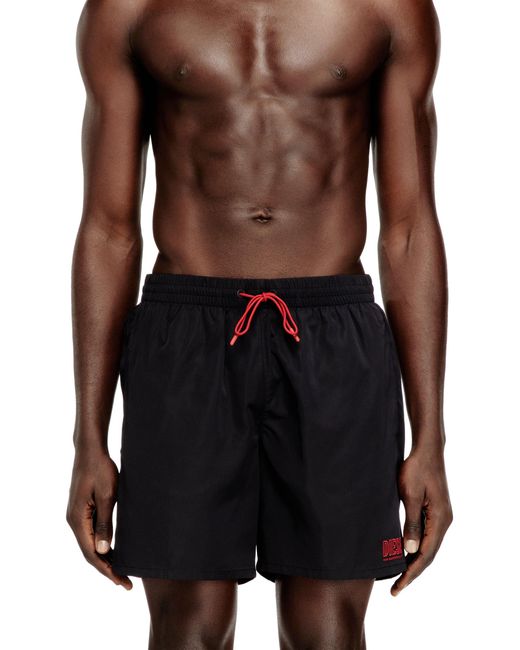 DIESEL Black Swim Shorts With Zip Pocket for men