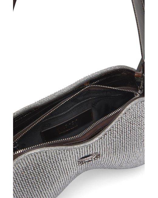 DIESEL Double-D-Shoulder Bag With All-Over Crystals White