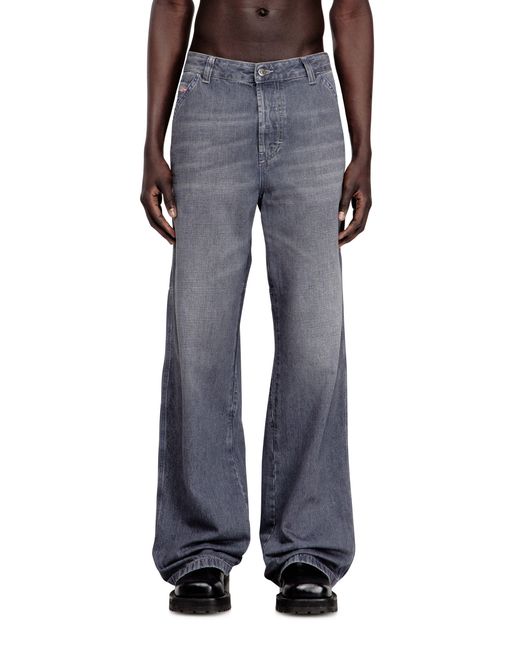 DIESEL Black Relaxed Jeans Regular Waist D-Livery, Button Fly for men