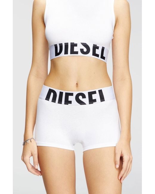 DIESEL White 2-Pack Of Boy Shorts With Cut-Off Logo