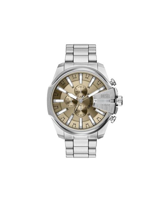 DIESEL Metallic Mega Chief Slim Chronograph Stainless Steel Watch for men