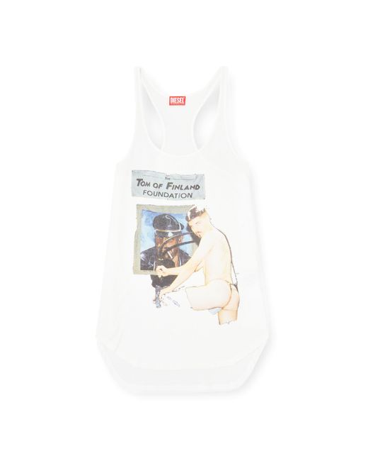 DIESEL Tank Top With Graphic Print White