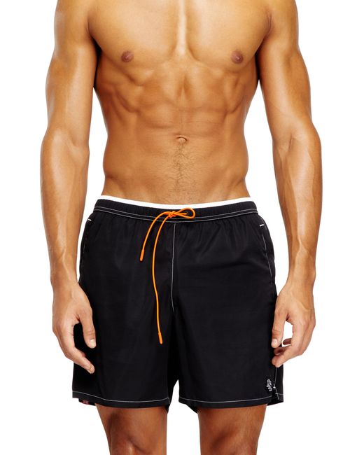 DIESEL Blue Swim Shorts With Tonal Trim And Dsl Patch for men