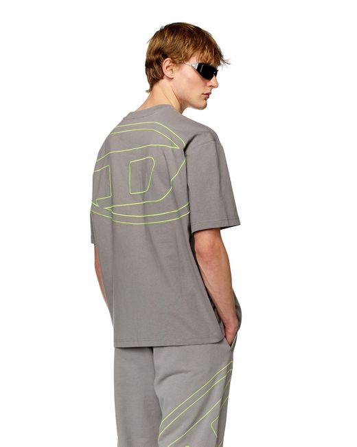 T-shirt con maxi-ricamo oval D di DIESEL in Gray da Uomo