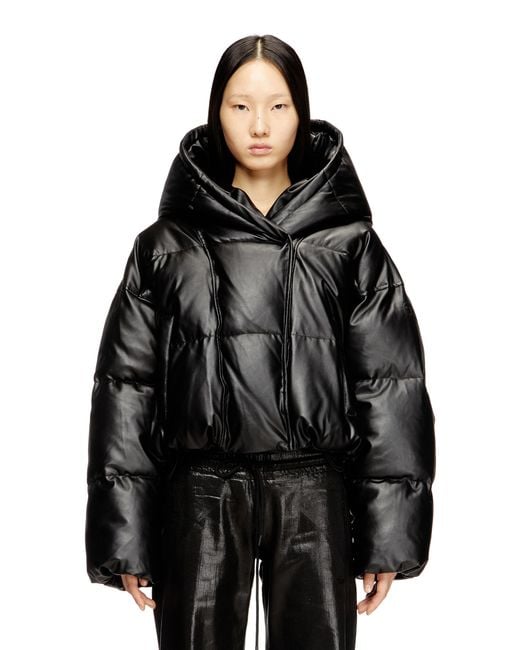 DIESEL Black Hooded Puffer Jacket