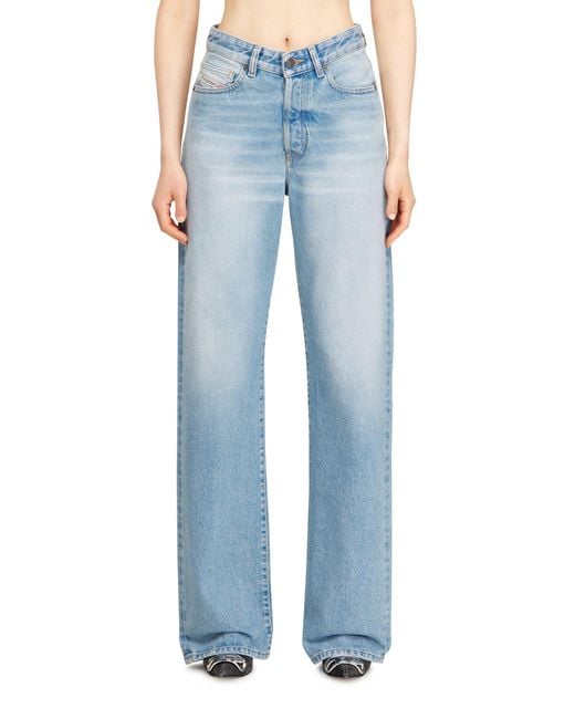 DIESEL Blue Regular Jeans High Waist 1971 D-Sent, Light, Button Fly