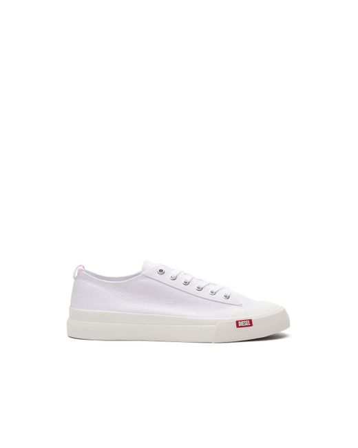 DIESEL White S-athos Low-canvas Sneakers for men