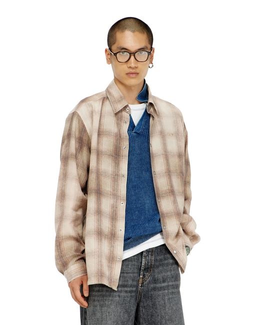 DIESEL Blue Check Shirt for men