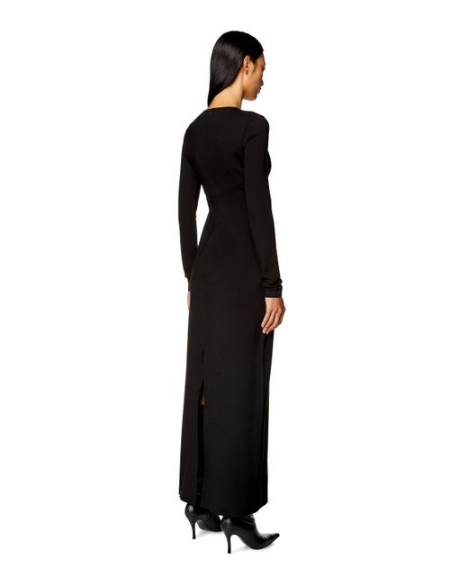 DIESEL Black Kleid aus Milano-Strick mit Oval D-Plakette aus Metall