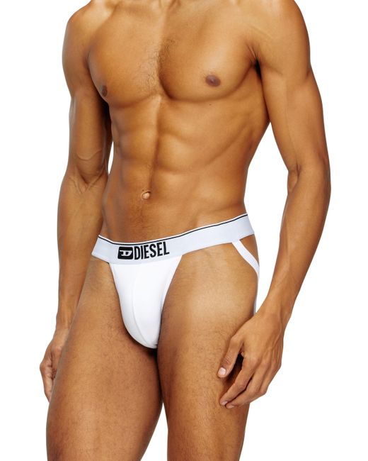 DIESEL White Three-pack Jockstraps With Front Logo for men