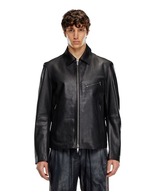 メンズ DIESEL レザージャケット Black
