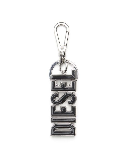 DIESEL White Metal And Resin Keyring for men