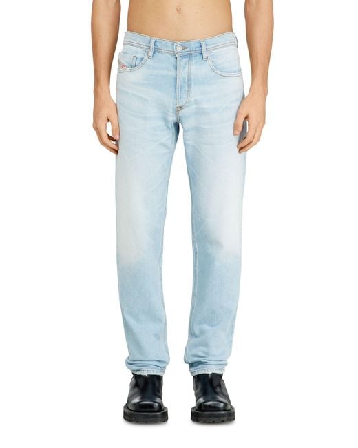 DIESEL Blue Regular Jeans Regular Waist 2023 D-Finitive, Light, Button Fly for men