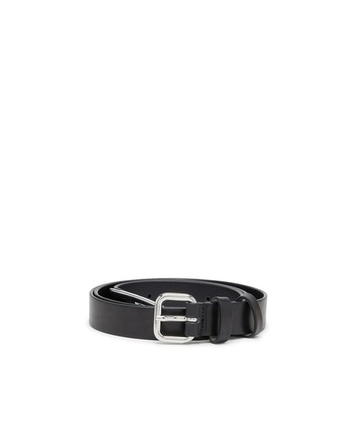 DIESEL Black 2.4 Cm Leather Belt With D Tip