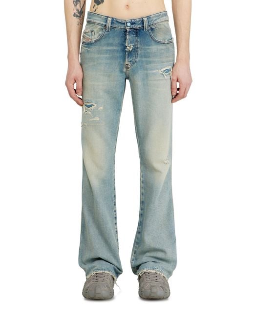DIESEL Blue Bootcut Jeans Regular Waist 1998 D-Buck, Light, Button Fly for men