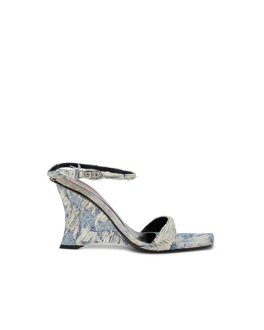 DIESEL D-Amber-Wedge Sandals White