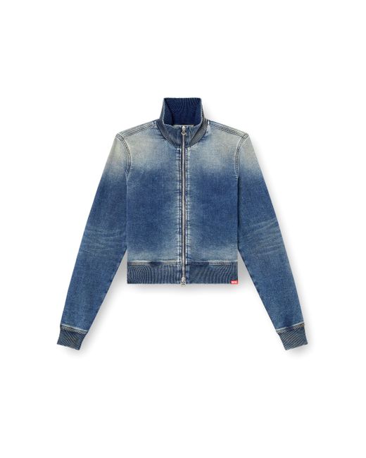 DIESEL Zip-Up Sweatshirt Blue
