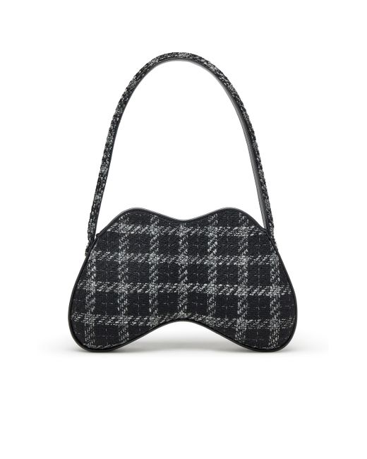 DIESEL Black Double-D-Shoulder Bag With Houndstooth Motif
