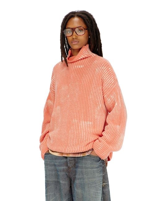 DIESEL Orange Funnel-Neck Jumper