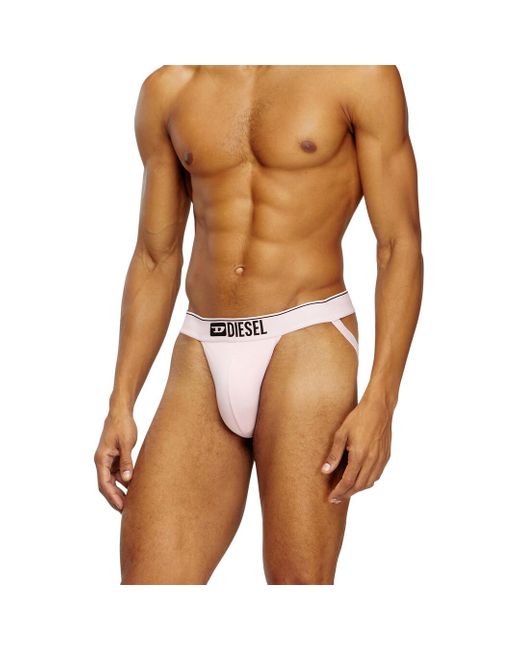DIESEL Blue Three-pack Jockstraps With Front Logo for men