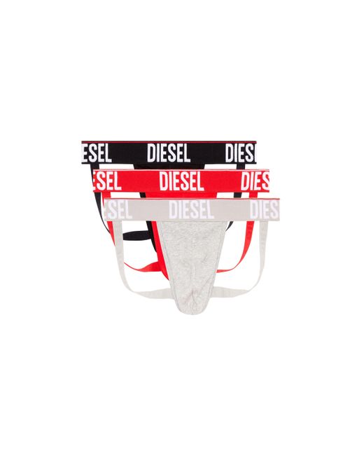 DIESEL Red Three-pack Jockstraps With Tonal Waist for men