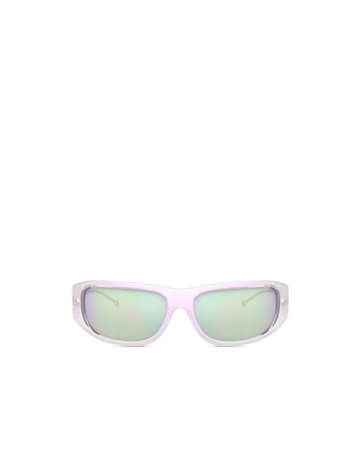 DIESEL Green Wraparound Style Sunglasses
