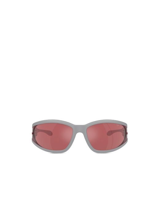DIESEL Pink Sonnenbrille aus acetat mit rechteckigen gläsern