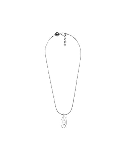DIESEL Blue Stainless Steel Pendant Necklace