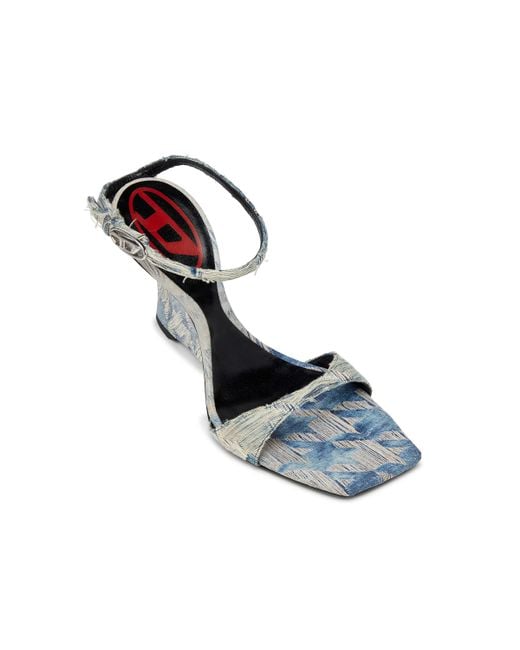DIESEL D-Amber-Wedge Sandals White