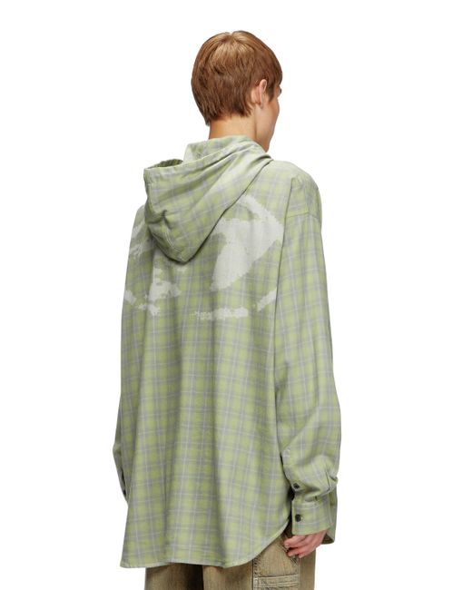メンズ DIESEL フード付きシャツ Green