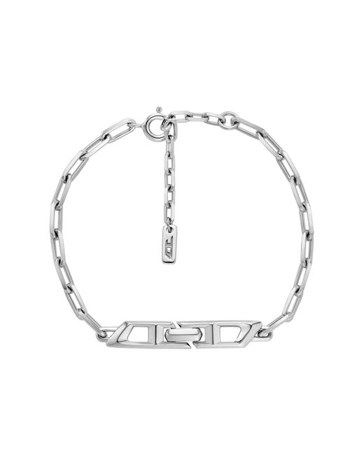 Pulsera De Plata De Ley De Cadena DIESEL de color White