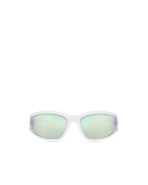 DIESEL Green Rectangular Sunglasses In Acetate