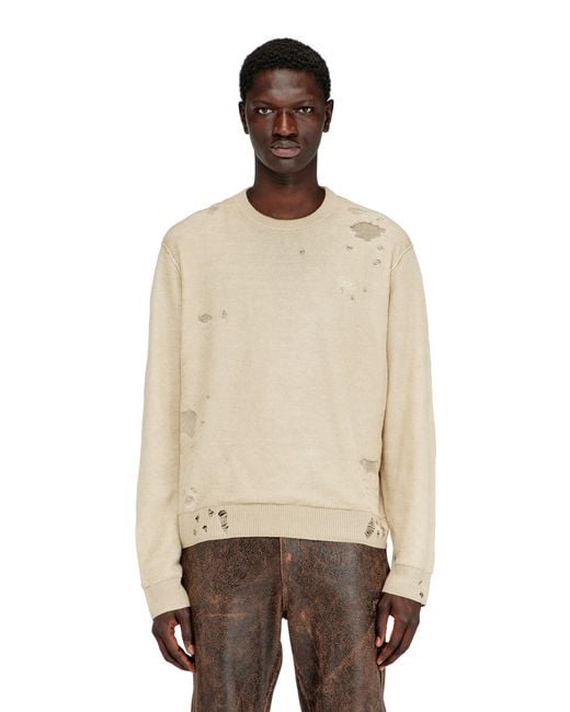 Pullover Destroyed di DIESEL in Natural da Uomo