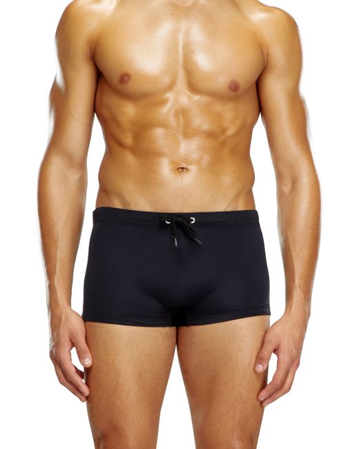 DIESEL Blue Swim Boxer Briefs With Rear Logo Print for men