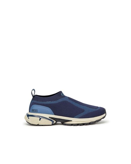 DIESEL Blue Pro-V-Dense-Slip-On Knit Sock Sneakers for men