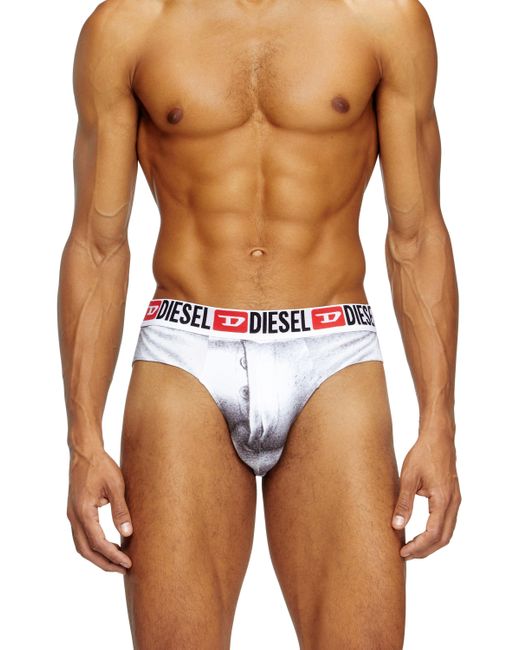 DIESEL Blue Briefs With Graphic Print for men