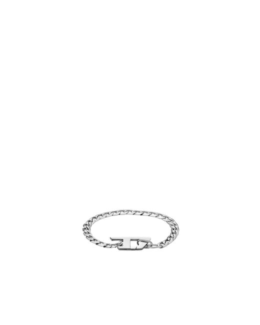 DIESEL White Stainless Steel Chain Bracelet for men
