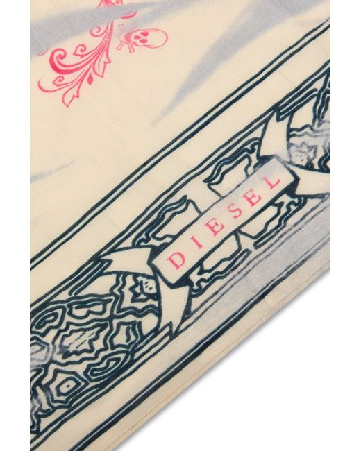 メンズ DIESEL Scarf With Eagle Bandana Print White