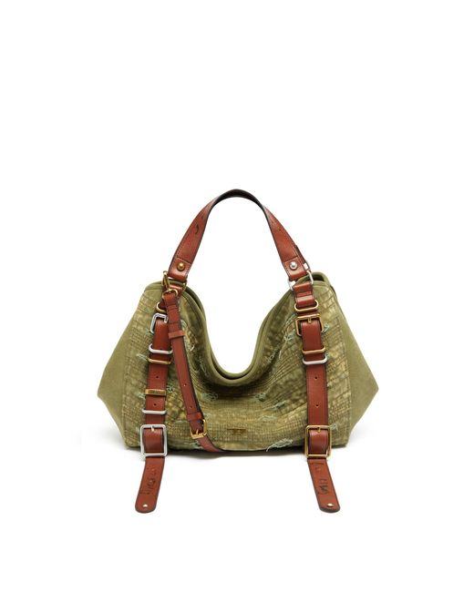 DIESEL Green D-One-Medium Top-Handle Bag