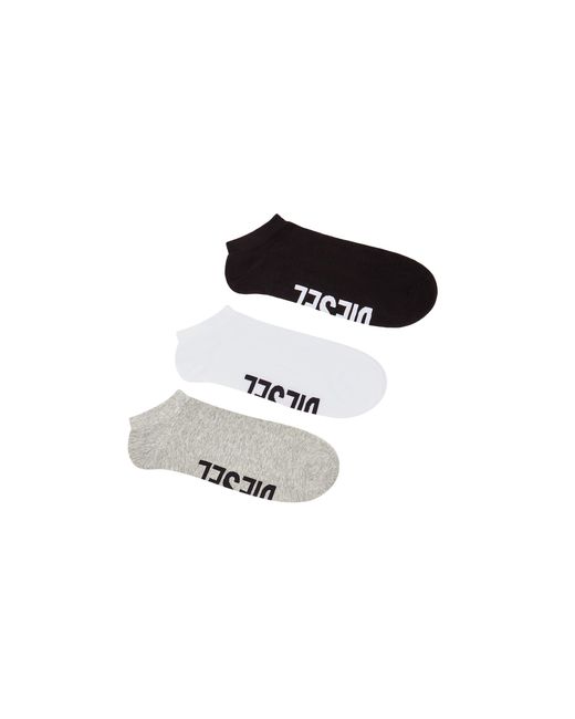 DIESEL Black Three-Pack Low-Cut Logo Instep Socks for men