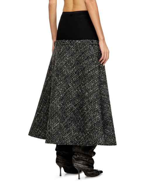 DIESEL Black Bouclé Skirt With Stretch Waist
