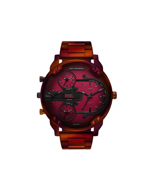 DIESEL Red Mr. Daddy Slim Stainless Steel Watch for men
