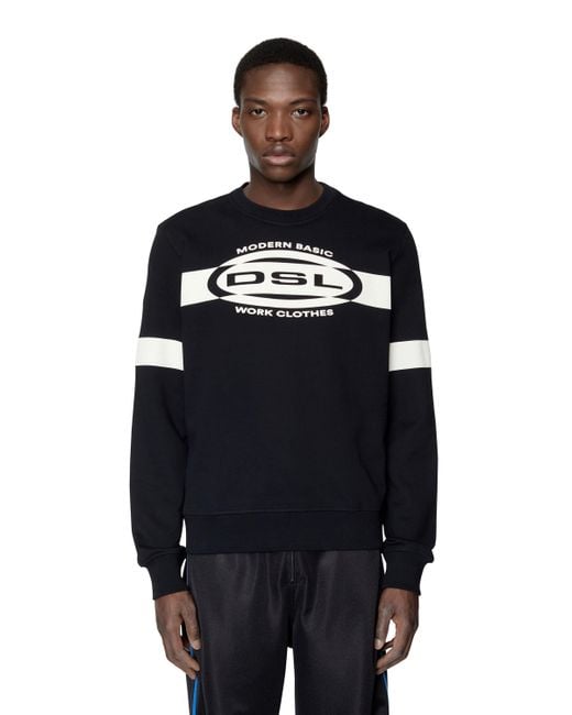 DIESEL Sweatshirt With Oval Logo in Black for Men | Lyst UK