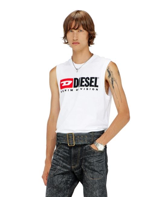 DIESEL White T-Isco-Div for men